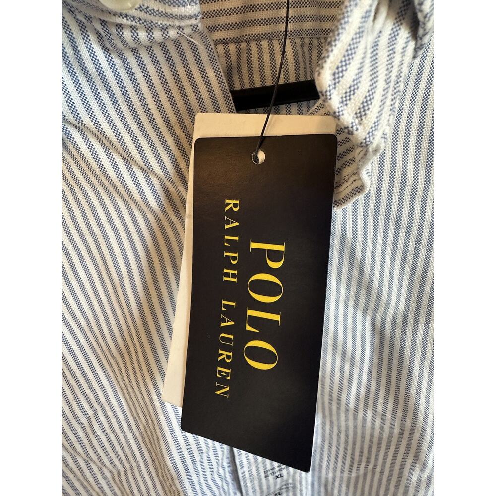 NWT Ralph Lauren Oxford Blue/white Classic Button Down Polo Long Sleeve $98 XL - Picture 6 of 10